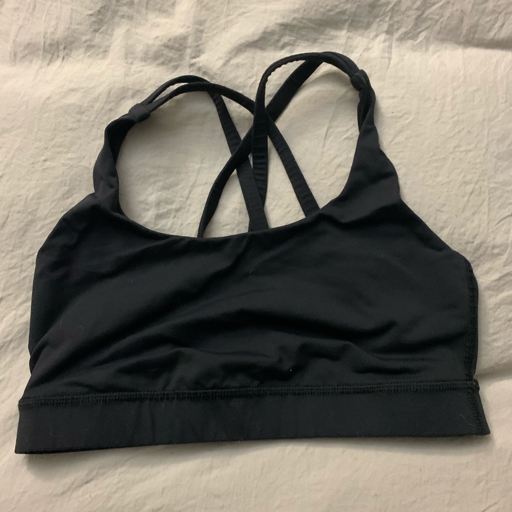 Black Lululemon energy bra, size 4